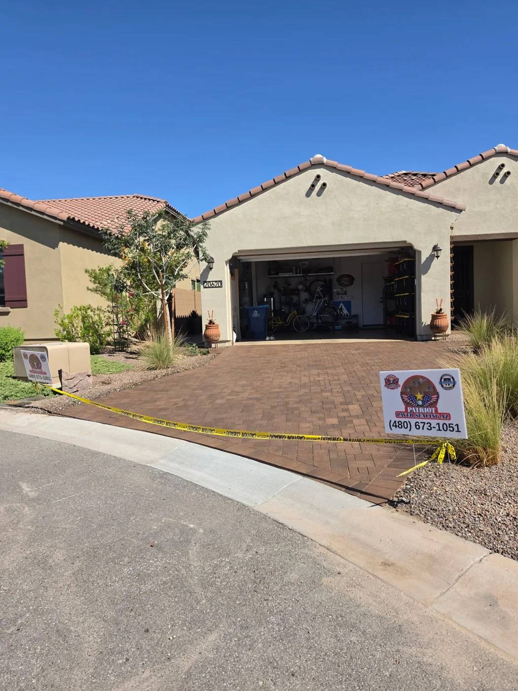 Actual Patriot paver sealing project in Verrado, documented in CompanyCam