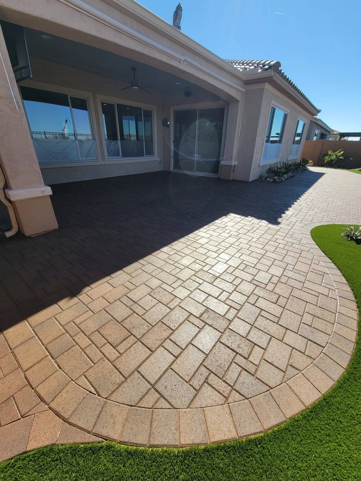 Patriot restoring joint sand between pavers